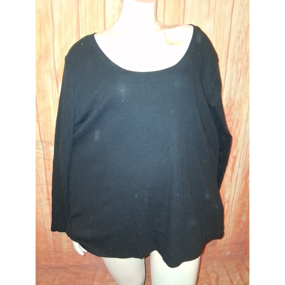 Ava & Viv Black Long Sleeve Pullover Blouse Sz 2X